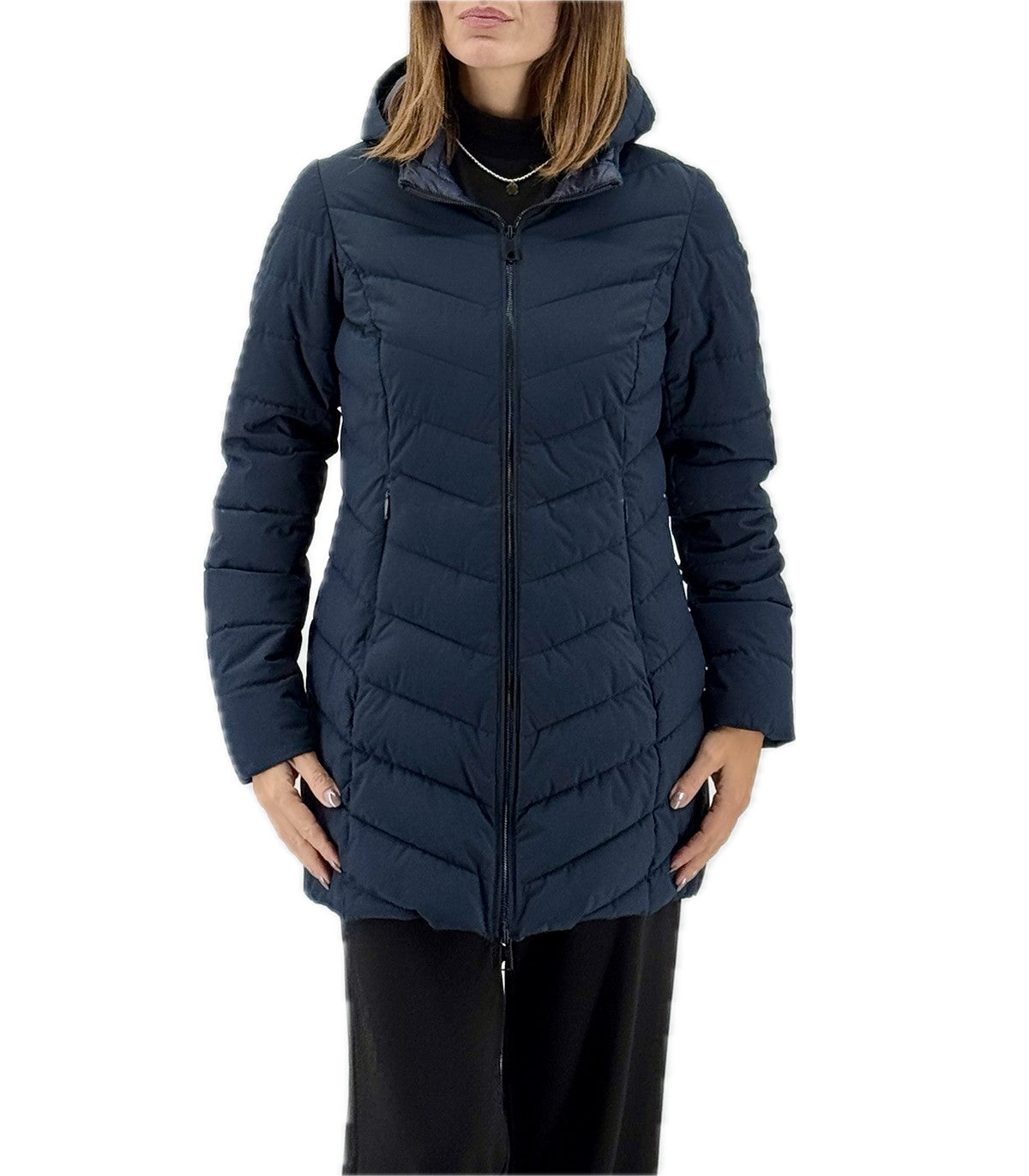 Piumino Donna Virginia Blu Fioritura