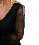 Abito corto in maglia e pizzo Molly Bran