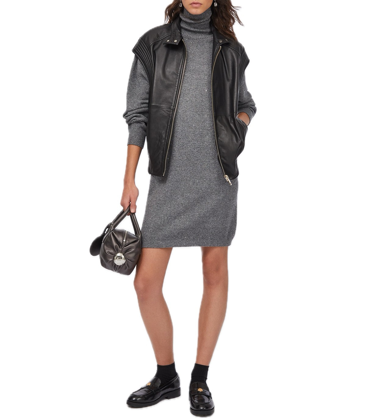 Abito in maglia con micro paillettes Lio