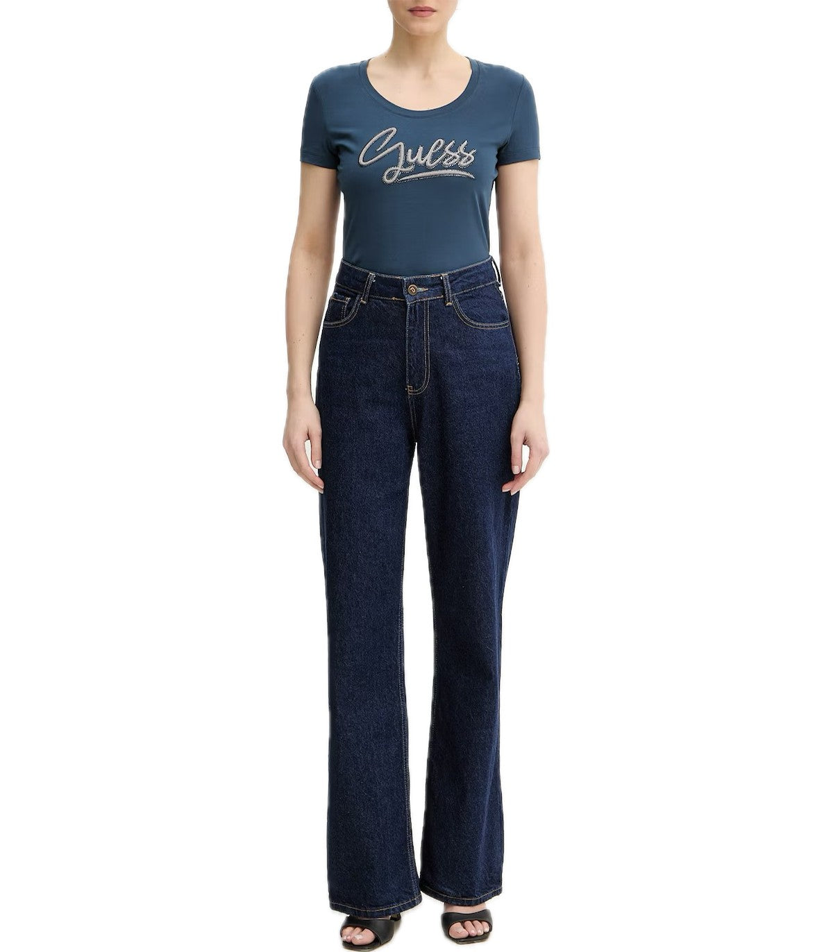 T-shirt con strass Donna Guess