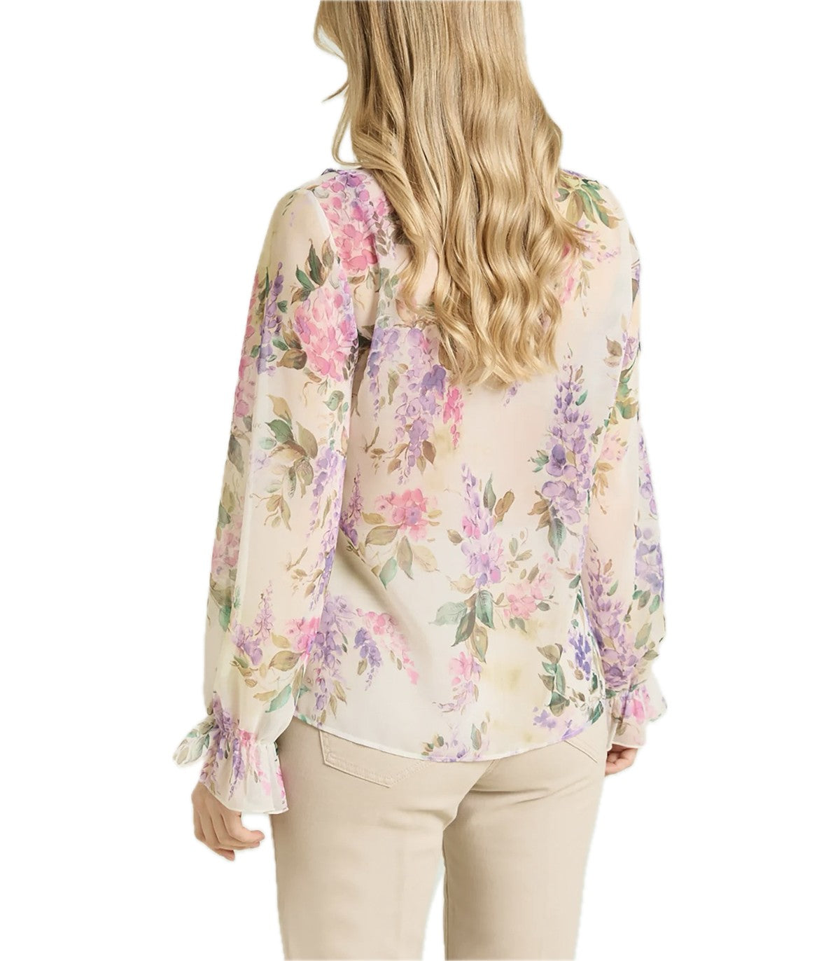 Blusa stampata con volant Luisa Viola