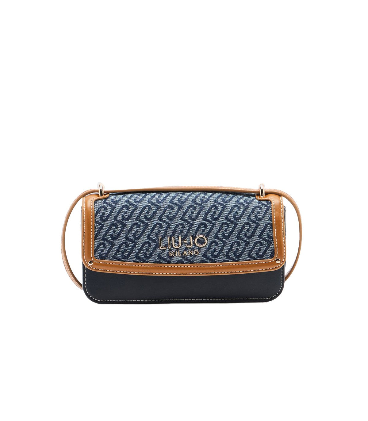 Borsa tracolla piccola in denim  jacquad