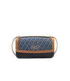 Borsa tracolla piccola in denim  jacquad