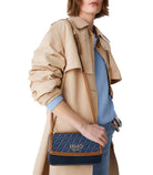 Borsa tracolla piccola in denim  jacquad