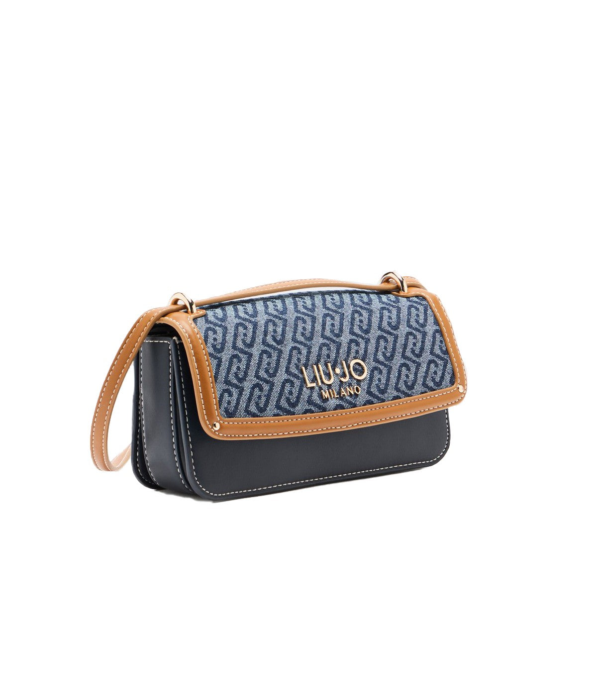 Borsa tracolla piccola in denim  jacquad