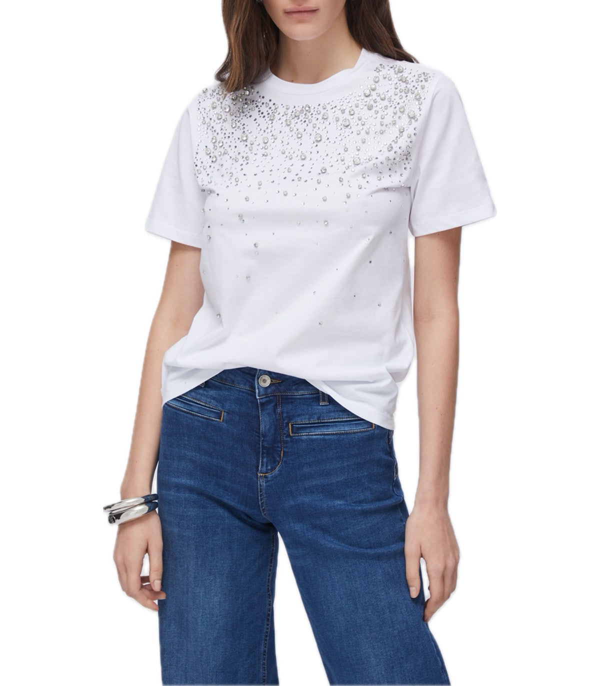 T-shirt con castoni gioiello Liu Jo