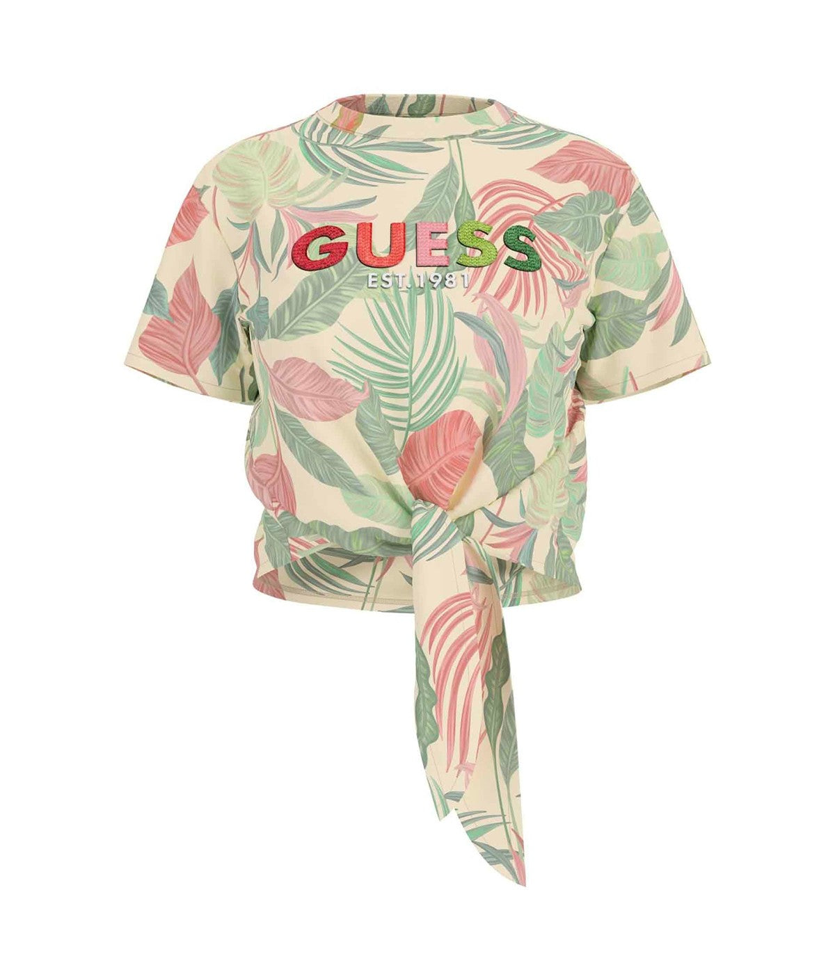 T-shirt con logo triangolo Guess