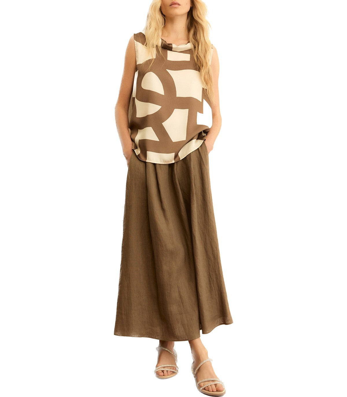 Top smanicato in twill Emme Marella