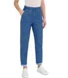 Jeans a carota con tasche in Light Denim