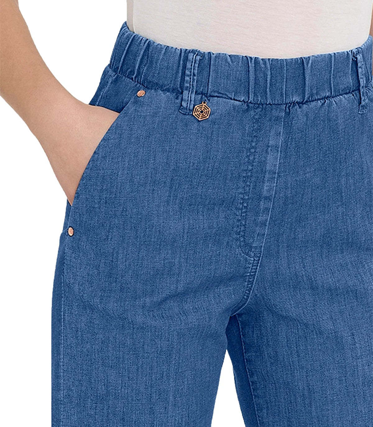Jeans a carota con tasche in Light Denim