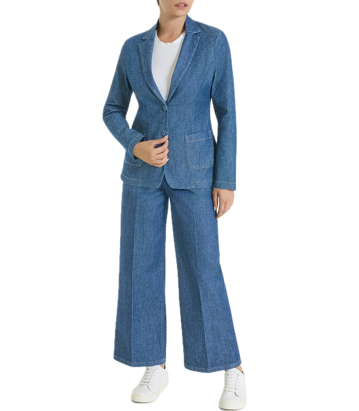 Jeans ampio alla caviglia in Light Deni