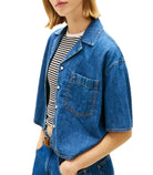 Camicia crop relaxed fit in chambray Tom