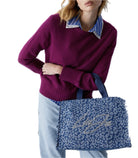 Tote bag grande in denim animalier Liu o