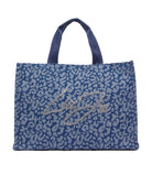Tote bag grande in denim animalier Liu o