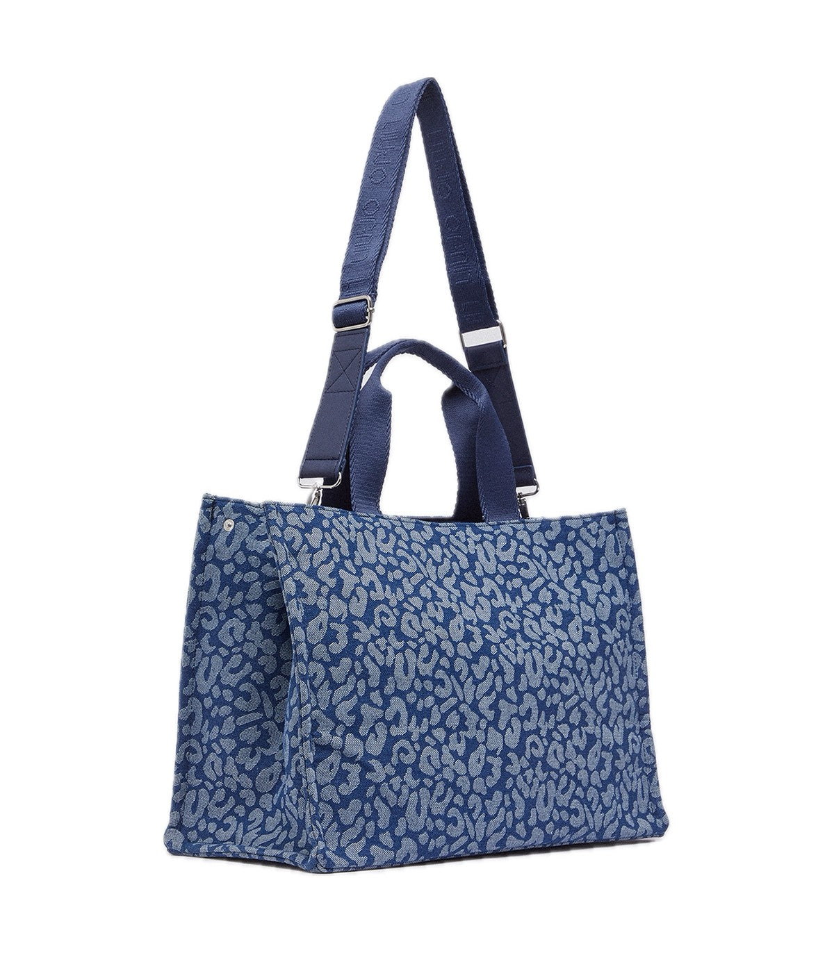 Tote bag grande in denim animalier Liu o