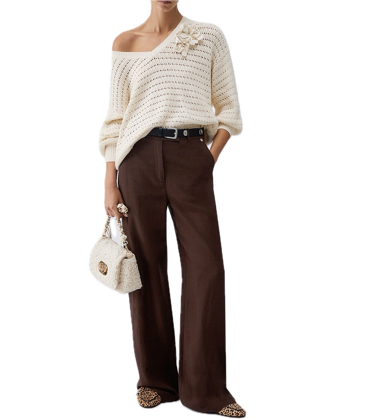 Pantaloni misto lino Liu Jo
