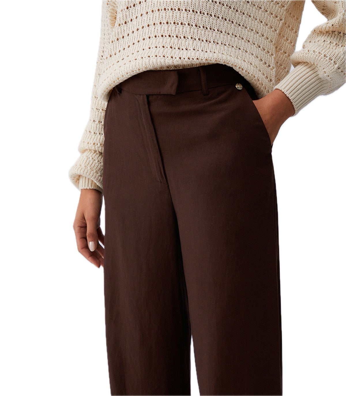 Pantaloni misto lino Liu Jo