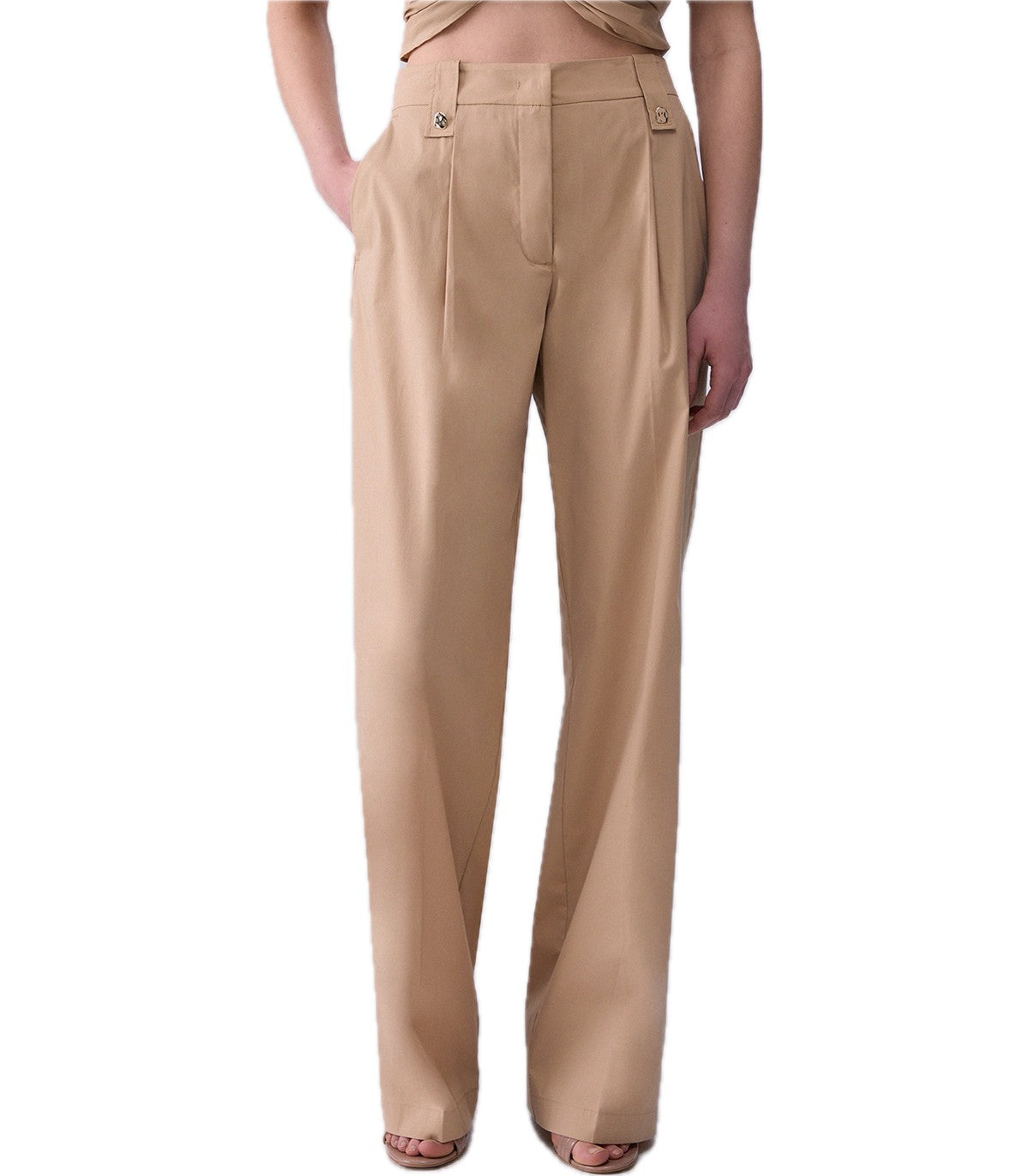 Pantaloni straight in popeline Liu Jo