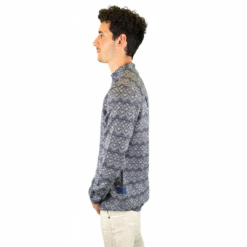 Camicia Serafino con collo alla Koreana