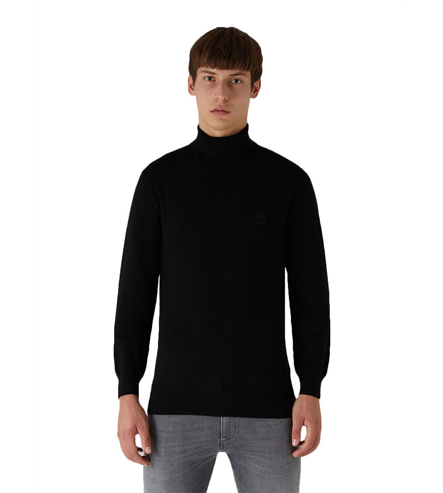 Pullover slim fit collo alto