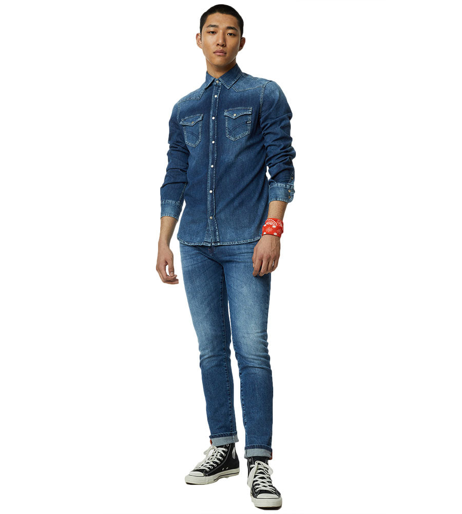 Jeans Skinny Uomo Gas Sax Zip WT10